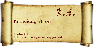 Krivácsy Áron névjegykártya